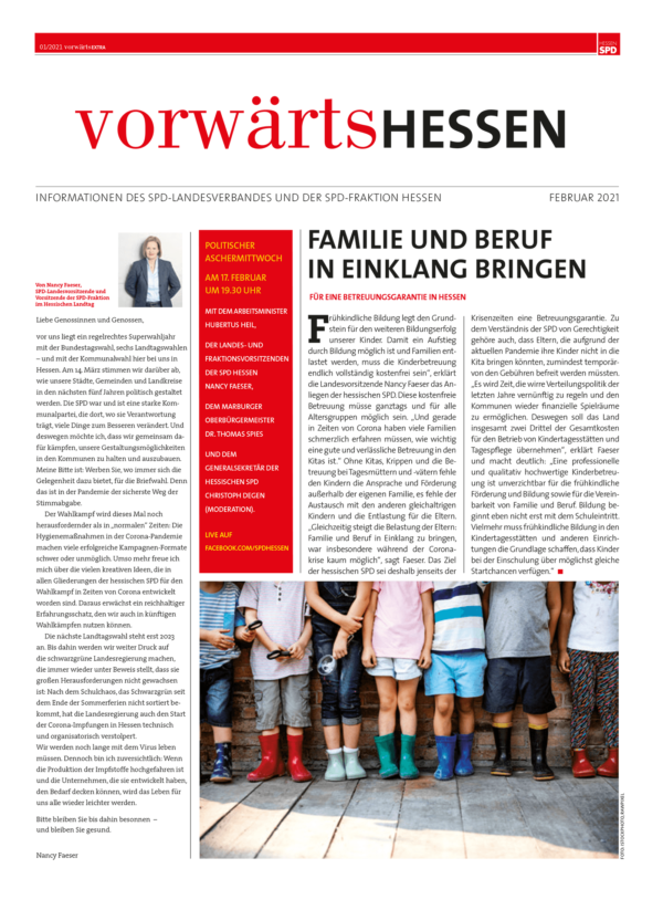 Vorwärts Hessen Ausgabe 01/2021