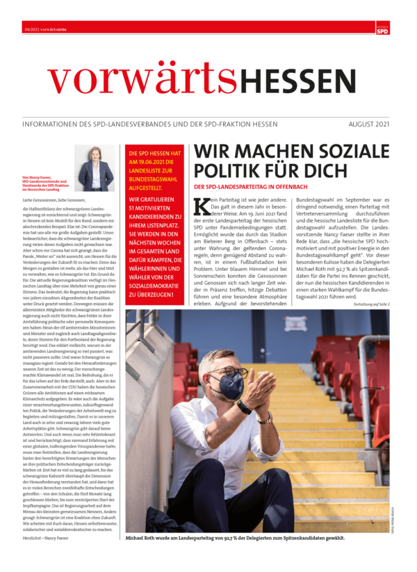 Vorwärts Hessen Ausgabe 04/2021